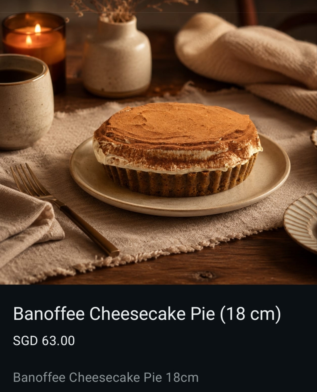 Banoffee Cheesecake Pie (18cm)
