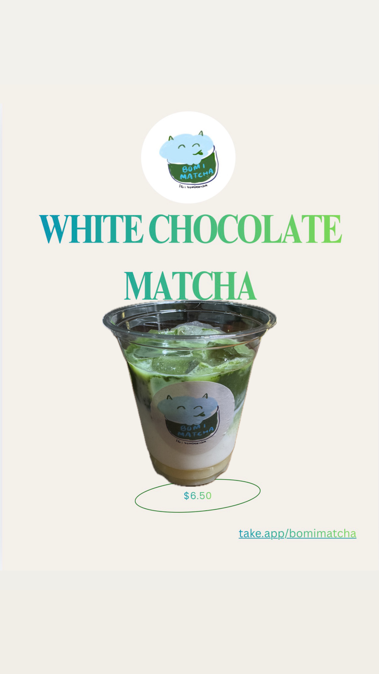white chocolate matcha