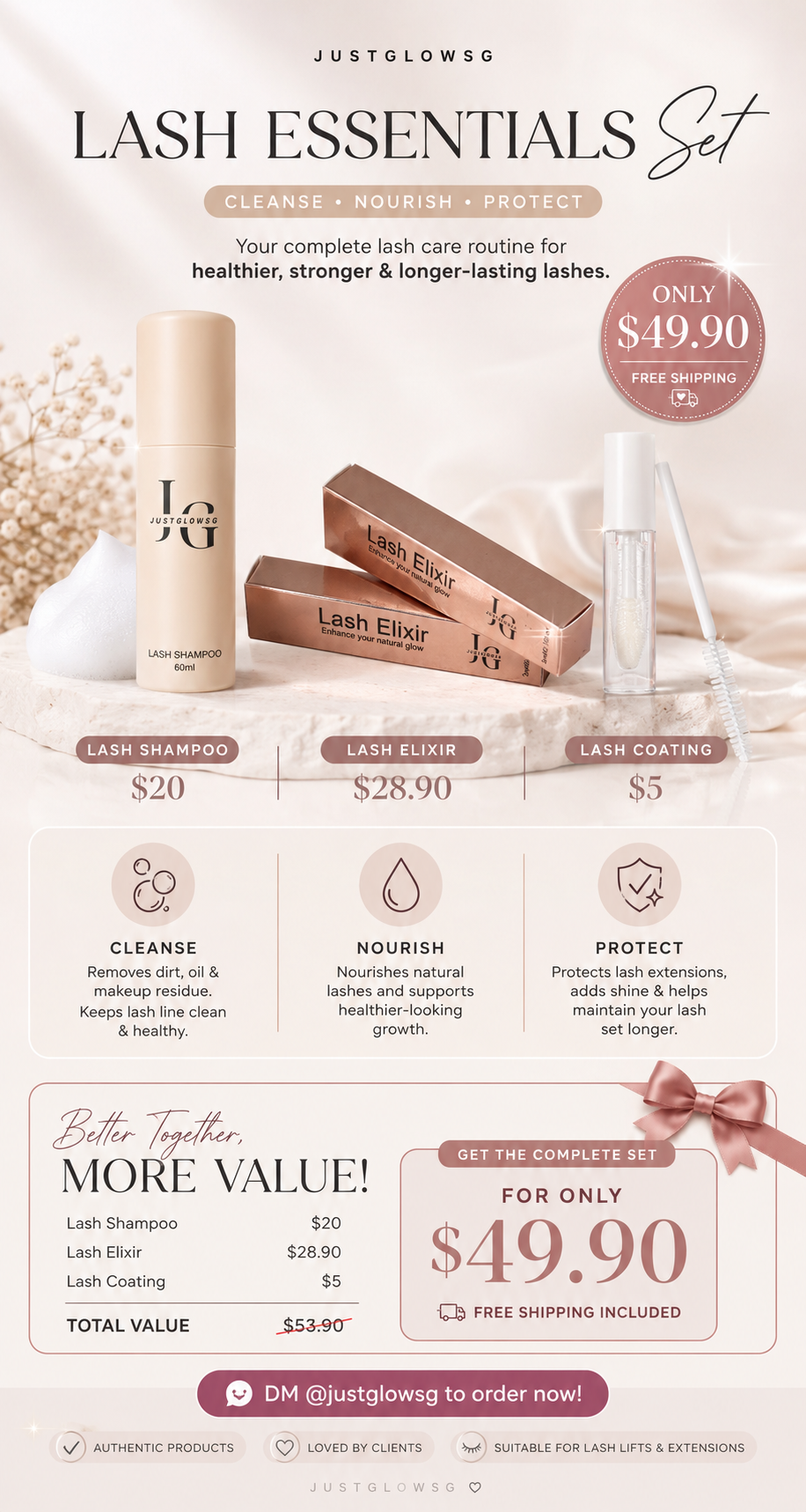 Lash Essential Trio Set by JUSTGLOWSG
