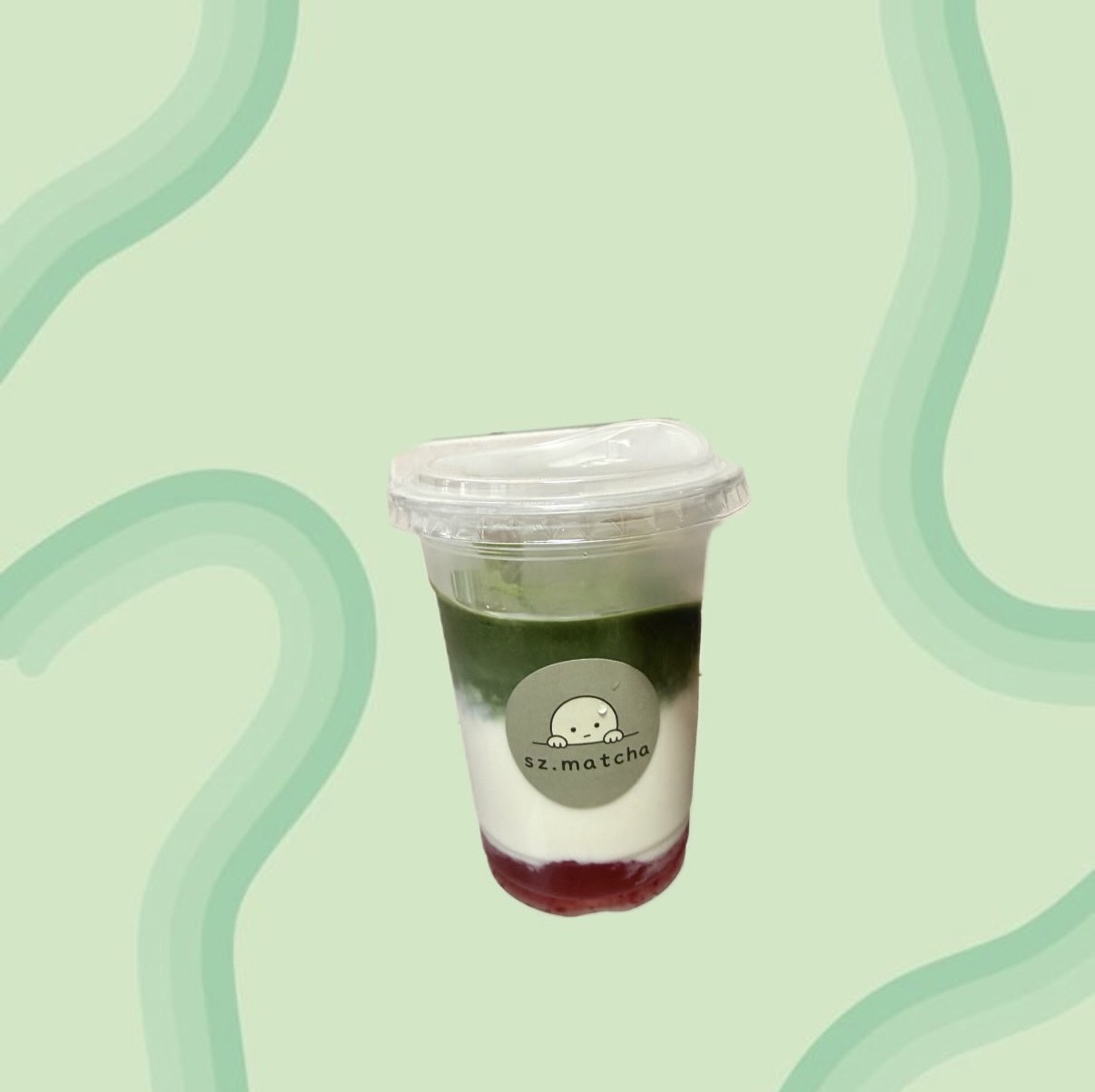 iced strawberry matcha latte