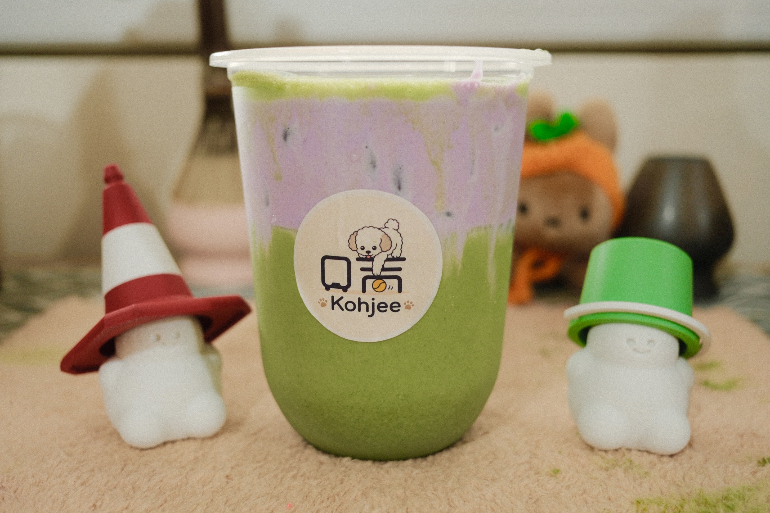 Taro matcha latte