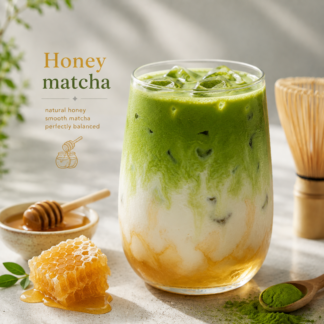 Honey Matcha Latte (Large)
