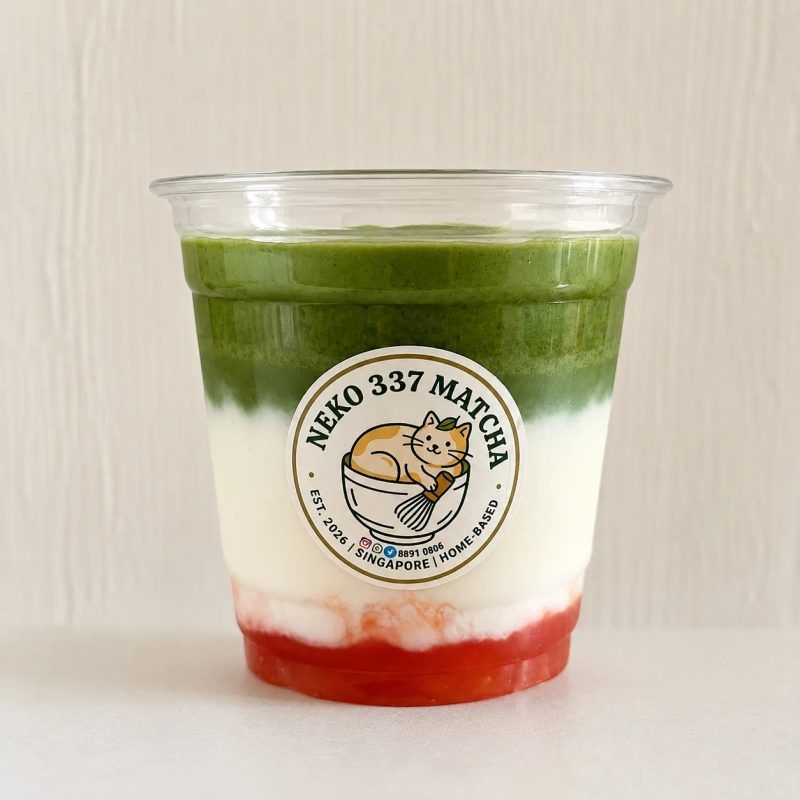 Strawberry matcha latte