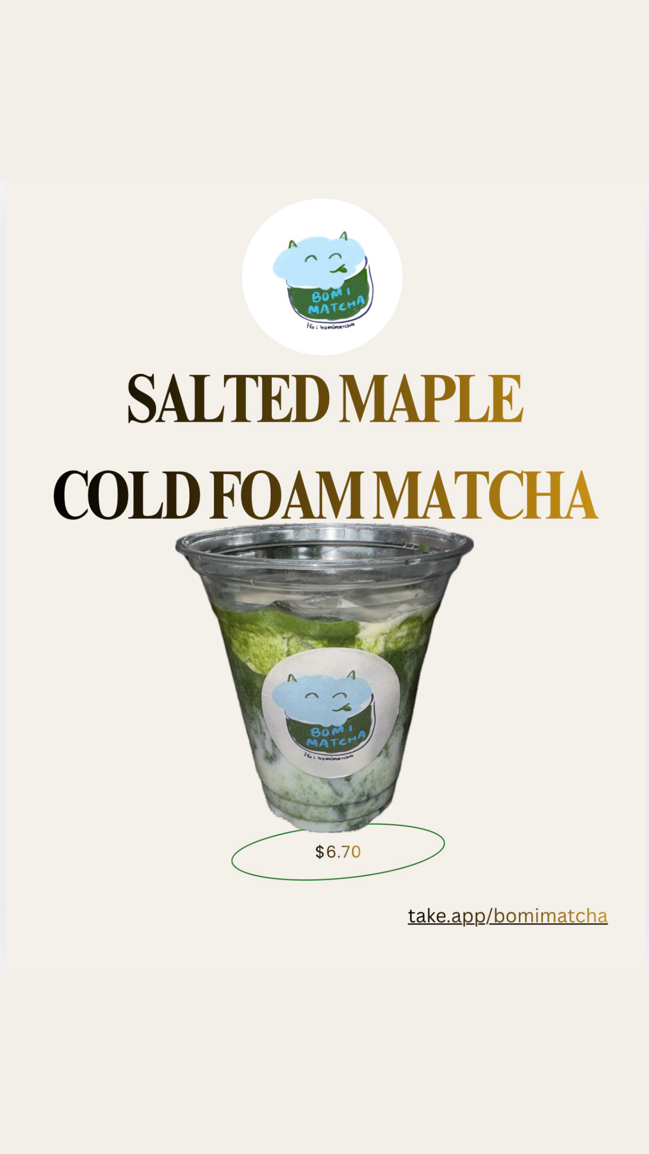 salted maple cold foam matcha
